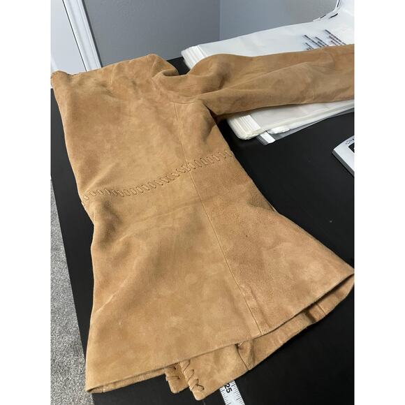 Michael Kors Jacket Womens Large Suede Leather Open Front Boho Detail - Picture 7 of 9